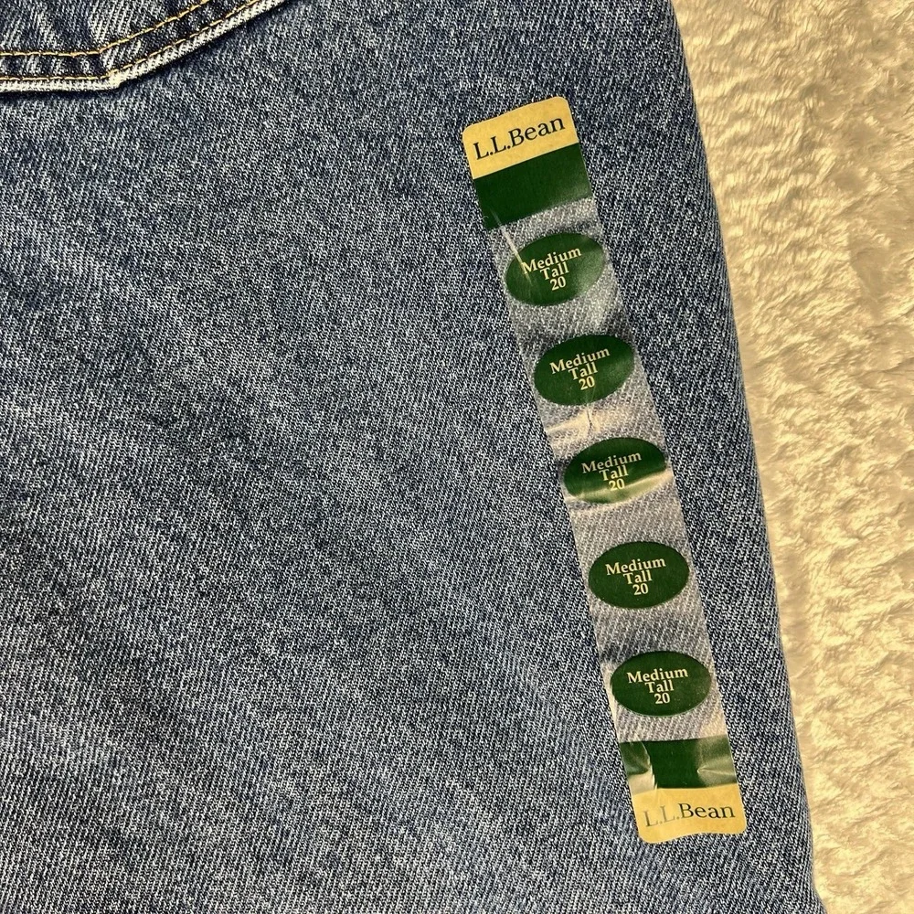 L.L.Bean Flannel Lined Jeans Women 20 MT Relaxed Winter Blue NWT